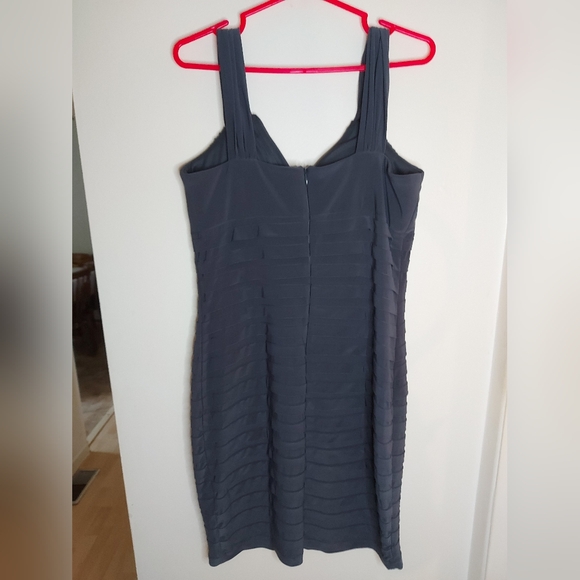 Scarlett Nite Slate Grey Layered Dress With Jeweled Straps - Picture 6 of 9